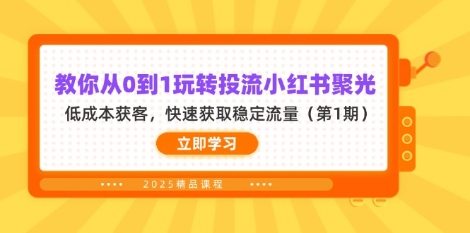 （14260期）教你从0到1玩转投流小红书聚光，低成本获客，快速获取稳定流量（第1期）-金牛零本营